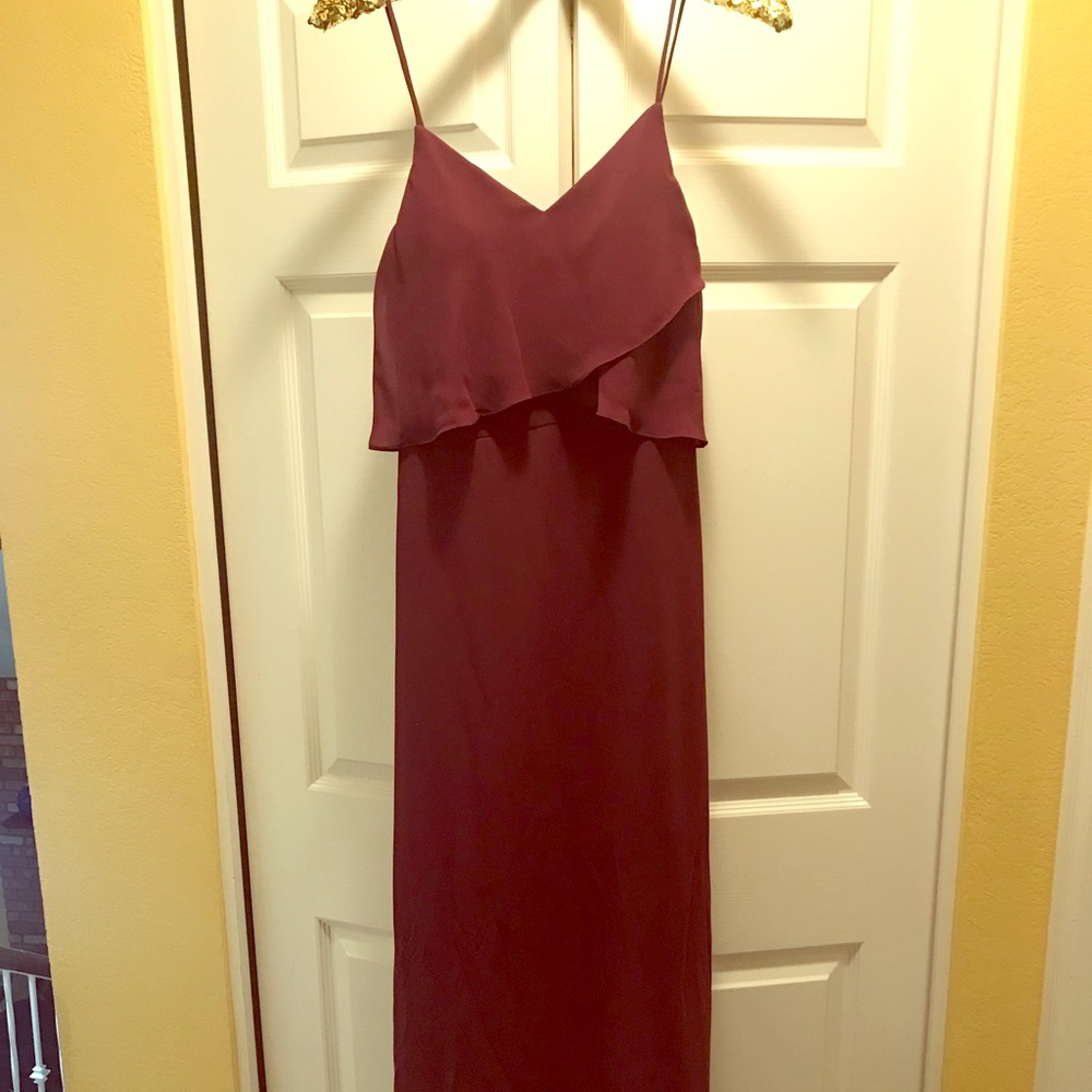 Red wine bridesmaid dress